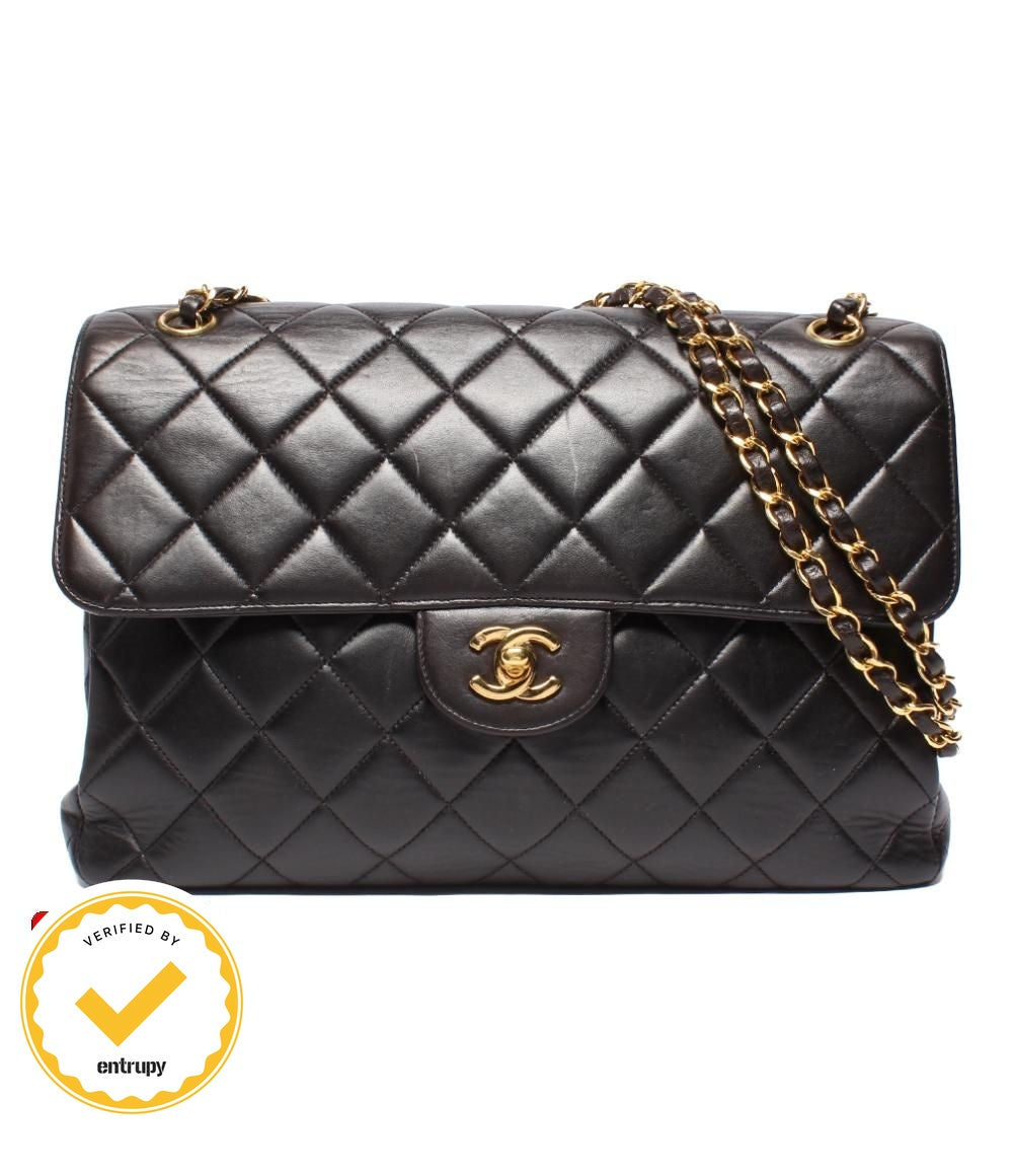 Chanel Shoulder Bag Double Faced Chain Lambskin Gold Bag Deca Quilted 30
