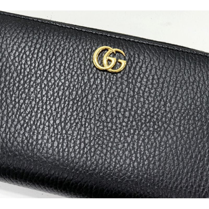 Gucci Round Zipper Long Wallet With Coin Purse GG Marmont Double G Zip Around — view 3
