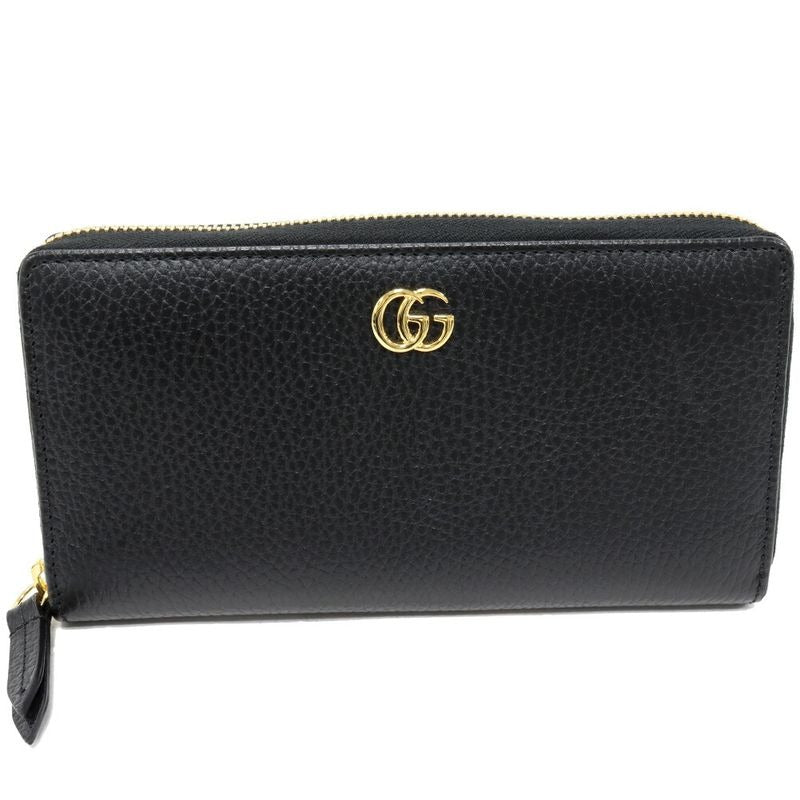 Gucci Round Zipper Long Wallet With Coin Purse GG Marmont Double G Zip Around