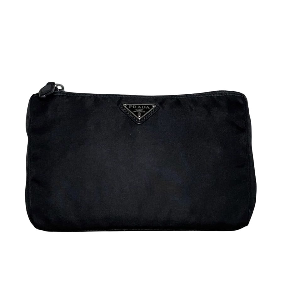 Prada Pouch Black Nero Tessuto Case Nylon 165 Zipper