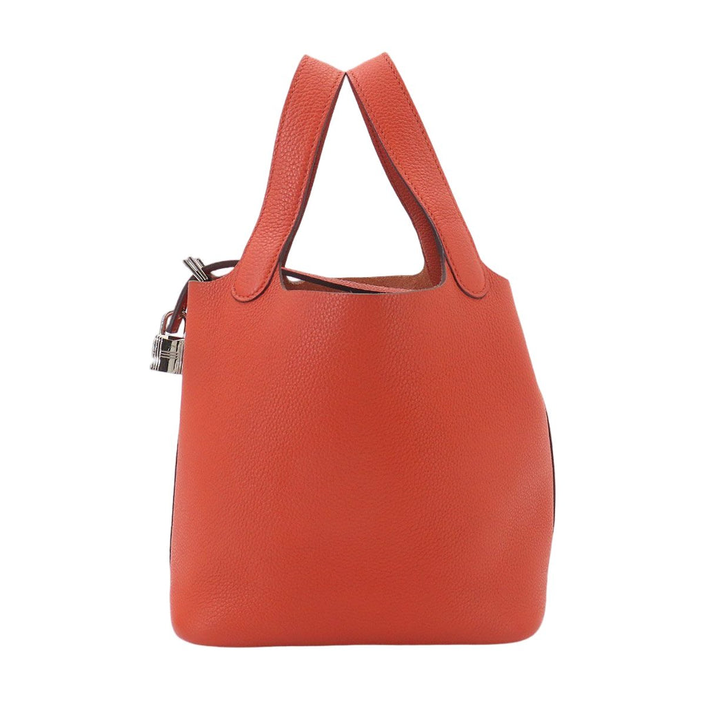 Hermes Picotin Lock 18 PM Hand Bag Taurillon Maurice Terbatie Silver