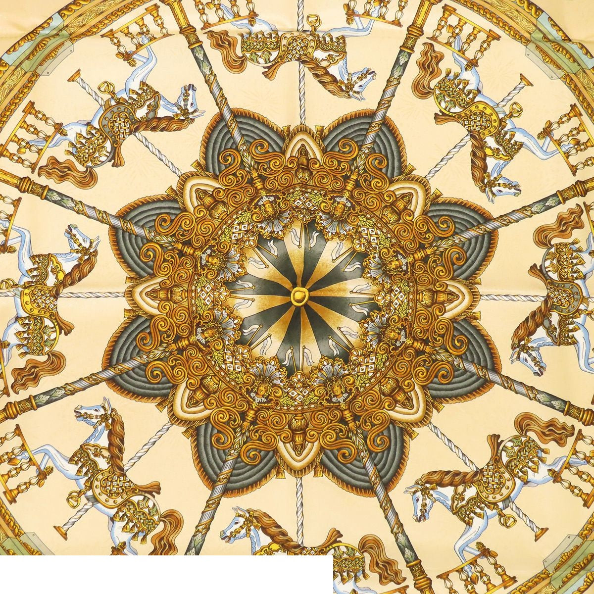 Hermes Carre 90 Multicolor Silk Luna Park Amusement Scarf — view 3