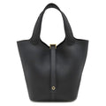 Hermes Handbag Picotin Lock 18 PM Taurillon Clemence Black Gold