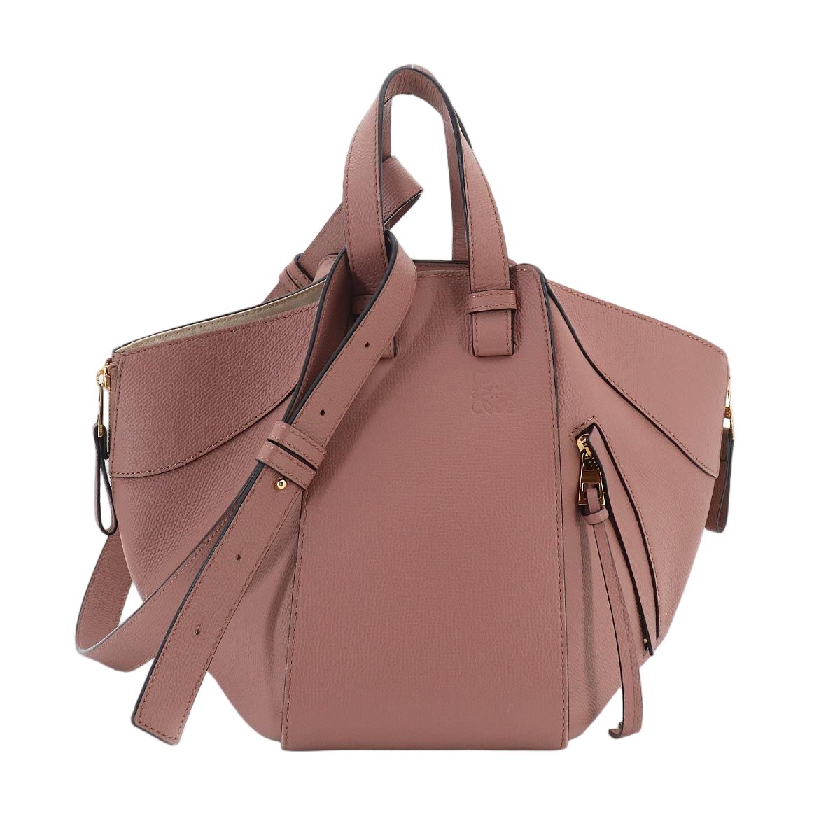 Loewe Hammock Small 2-Way Bag Leather Pink Gold