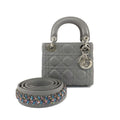 Dior Mini Gray Cannage Stitch Shoulder Strap Lambskin Bag