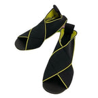 Bottega Veneta Sandals Shoes Jacket Logo Chunky Heel 35.5 Black Yellow