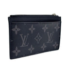 Louis Vuitton Coin Card Holder Monogram Eclipse Leather Gray Black Case Silver — view 2