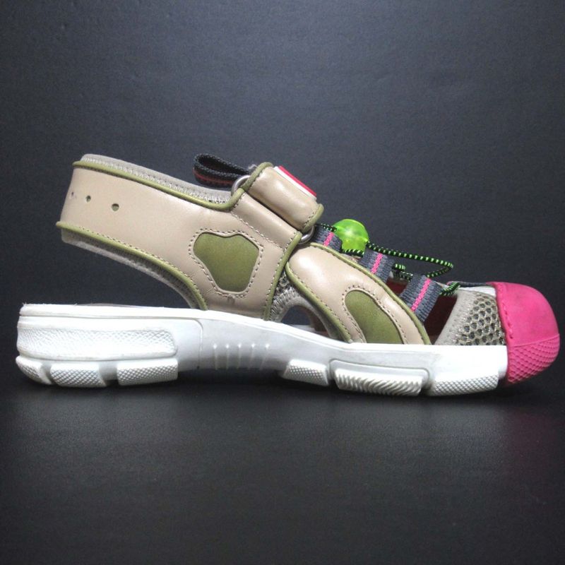 Gucci Mesh Velcro Sandals Size 34 Beige Multicolor — view 3