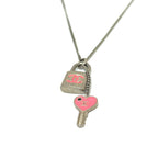 Chanel Necklace Coco Mark Padlock Cadenna Heart Key Metal Silver — view 3