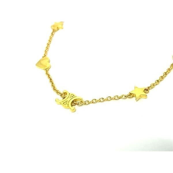 Celine Necklace Triomphe Heart Star Gold Metal — view 2