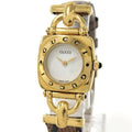 Gucci Watch Horsebit Leather Belt SS Quartz White Dial