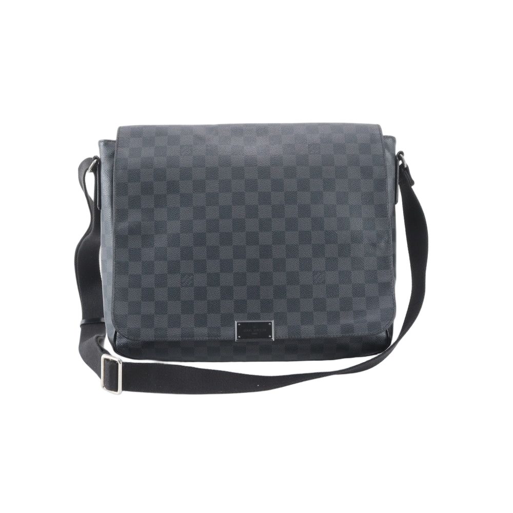 Louis Vuitton Damier Graphite District GM Leather Shoulder Bag Crossbody