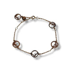 Fendi F's Logo Bracelet Rhinestone Pink Gold — view 2