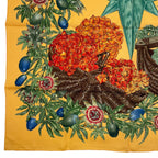 Hermes Scarf Silk Carre 90 Passiflores Passion Flower Orange — view 4