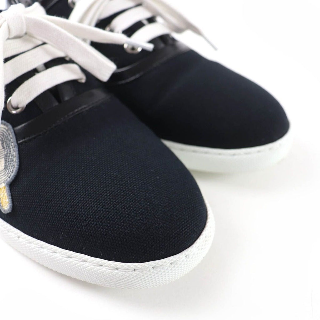 Hermes Innocent Leather Logo Patch Lace Up Low Cut Sneakers Black 36.5 Handbag — view 8