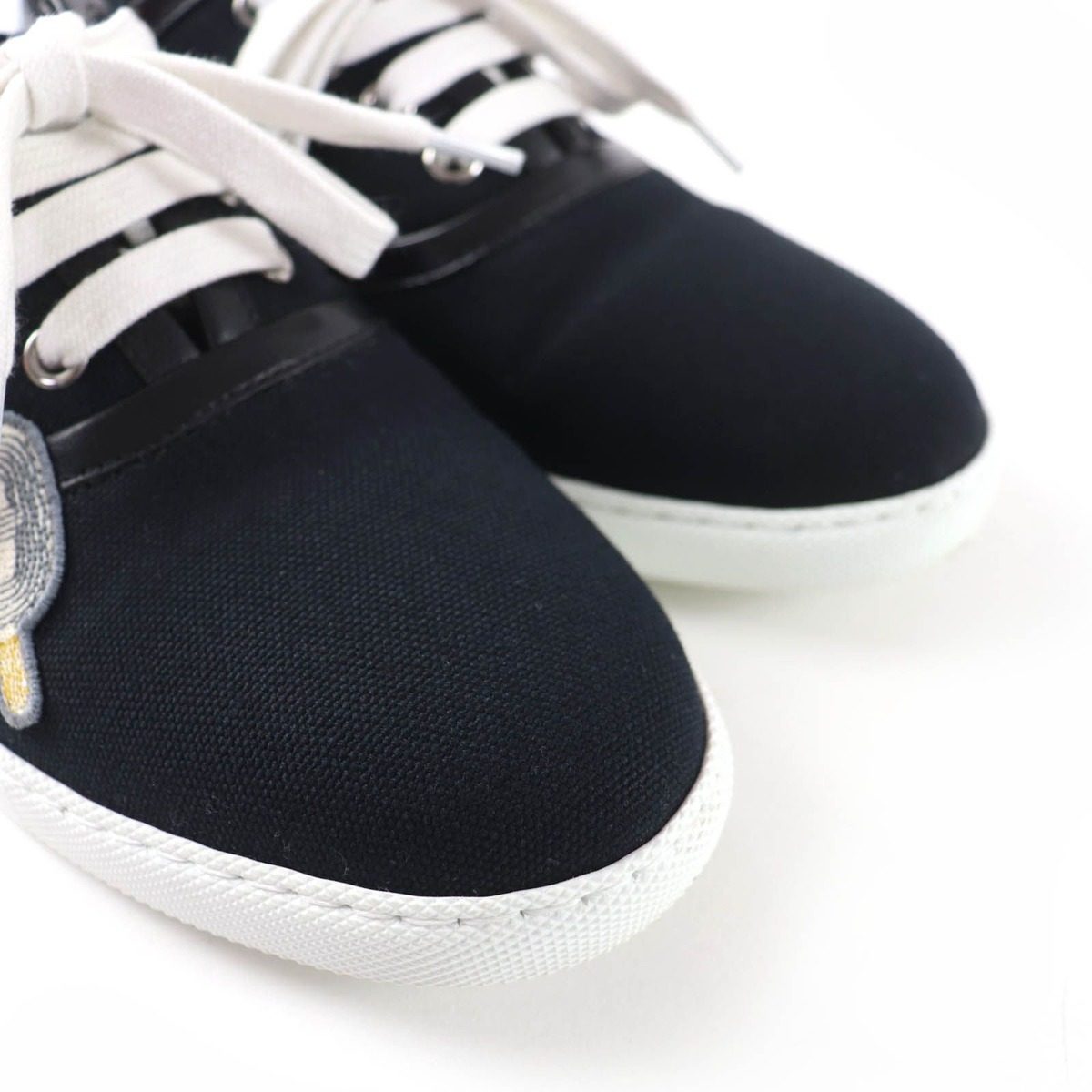 Hermes Innocent Leather Logo Patch Lace Up Low Cut Sneakers Black 36.5 Handbag — view 8