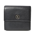Chanel 4128 Bifold Wallet Leather Black Cles Deuce