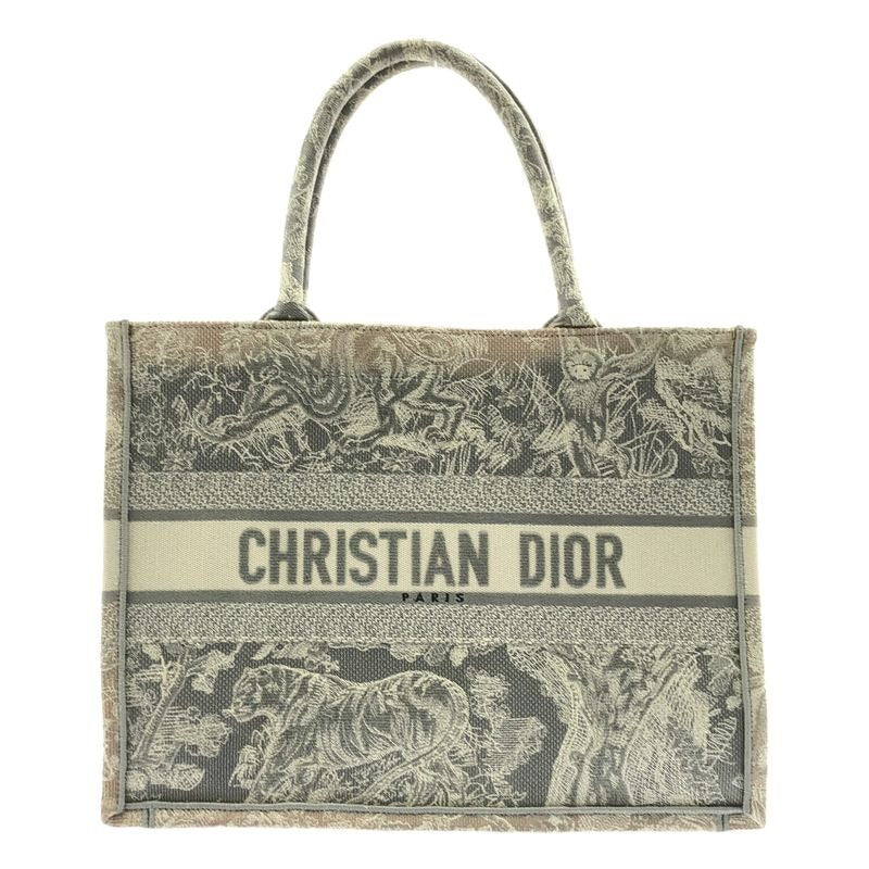 Christian Dior Toile de Jouy Reverse Book Tote Bag Medium Canvas Ivory