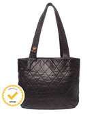 Chanel Tote Shoulder Bag Gold Quilted