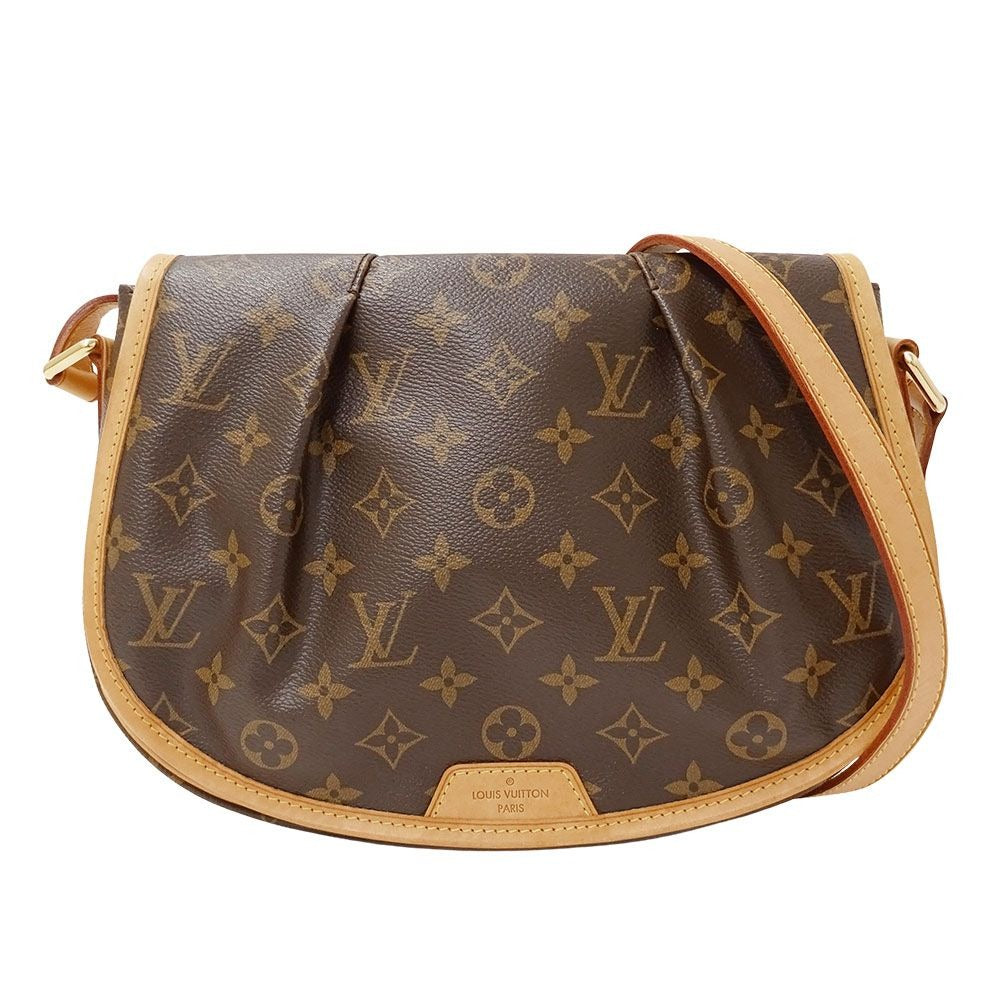 Louis Vuitton Shoulder Bag Monogram Canvas Menilmontan PM Brown Crossbody Flap