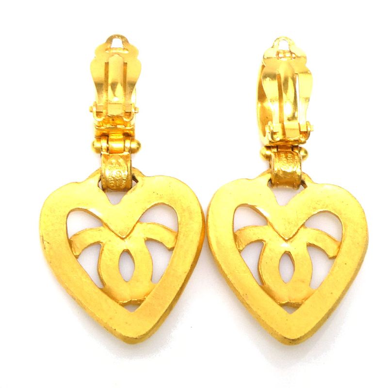 Chanel Earrings Coco Mark Heart — view 3