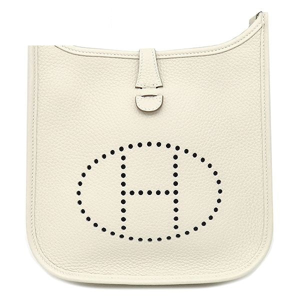 Hermes Shoulder Bag Evelyne 3 23 Taurillon Clemence Craie Silver Off White