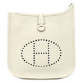 Hermes Shoulder Bag Evelyne 3 23 Taurillon Clemence Craie Silver Off White