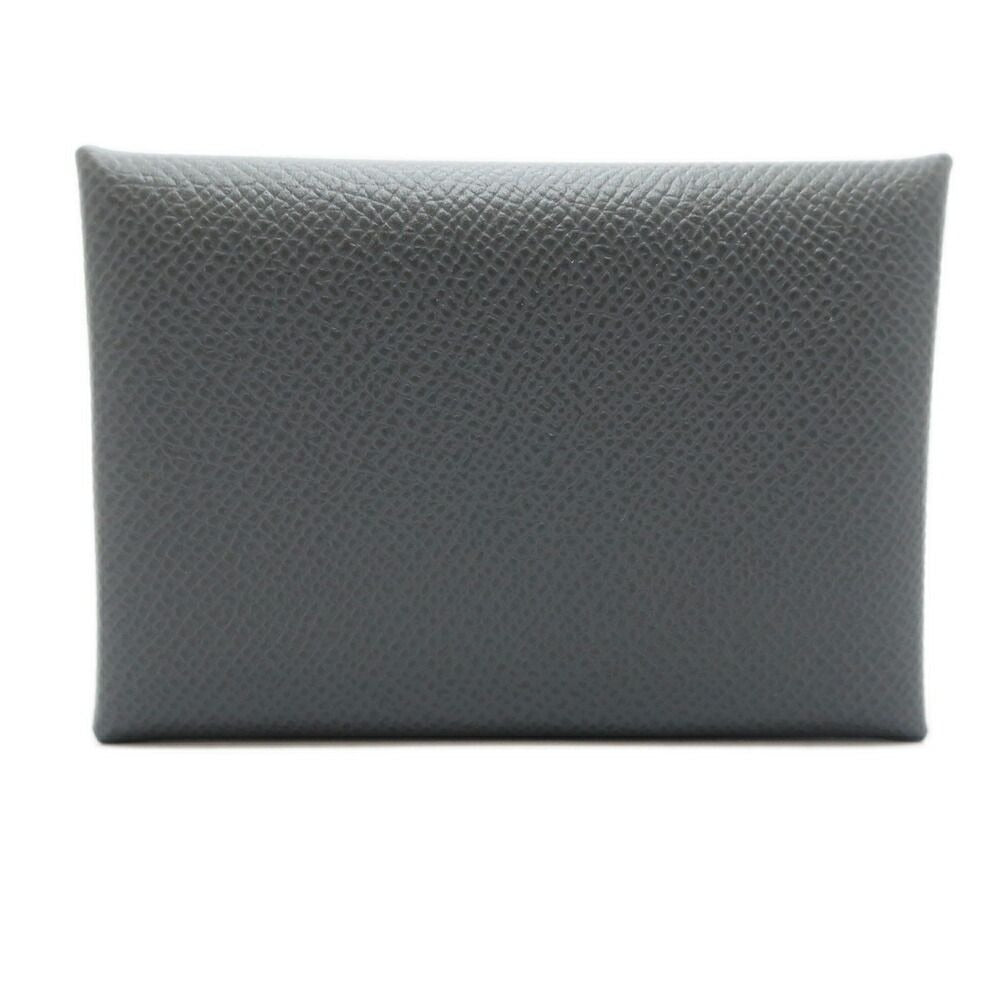 Hermes Calvi Duo Ardoise Gray Epsom Card Case
