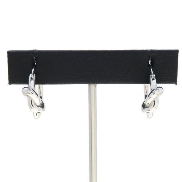 Celine Knot Small Rhodium Finish Brass Earrings