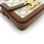 Celine Shoulder Bag White Brown Triomphe — view 7