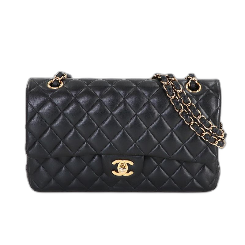 Chanel Quilted 25 Chain Shoulder Bag Lambskin Black Gold Main Item: