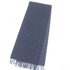 Louis Vuitton Made Scarf, Monogram Gradient Cashmere Wool Blue Marine — view 4