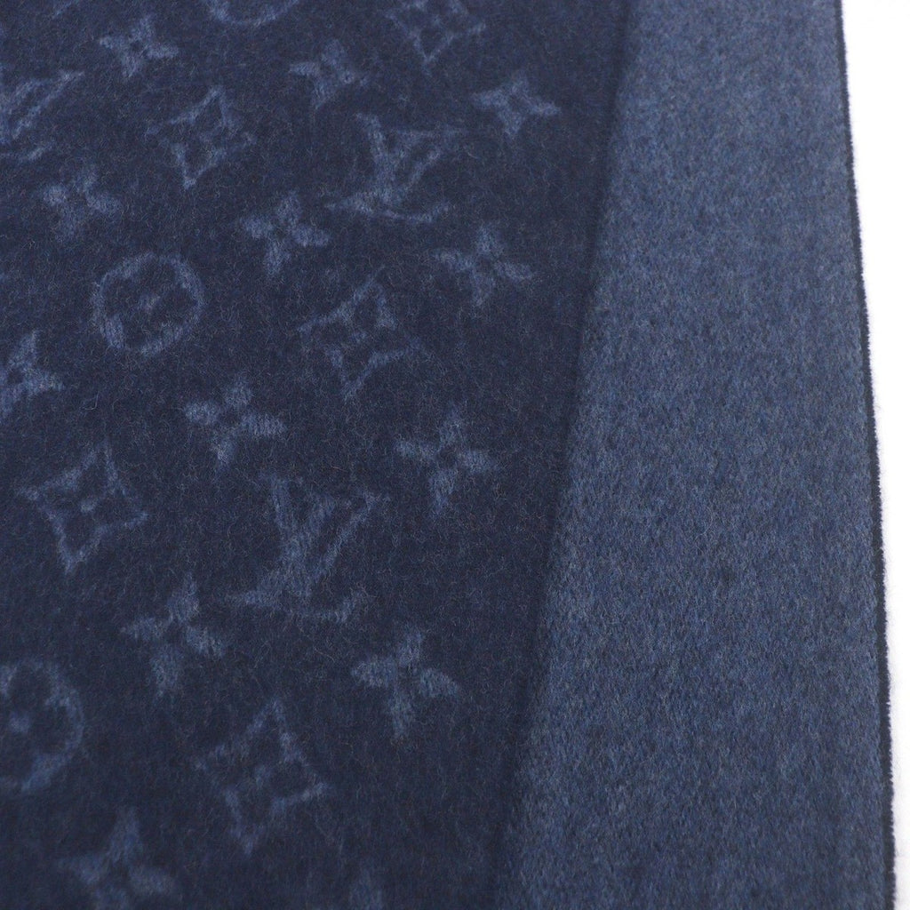 Louis Vuitton Made Scarf, Monogram Gradient Cashmere Wool Blue Marine — view 5