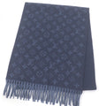 Louis Vuitton Made Scarf, Monogram Gradient Cashmere Wool Blue Marine