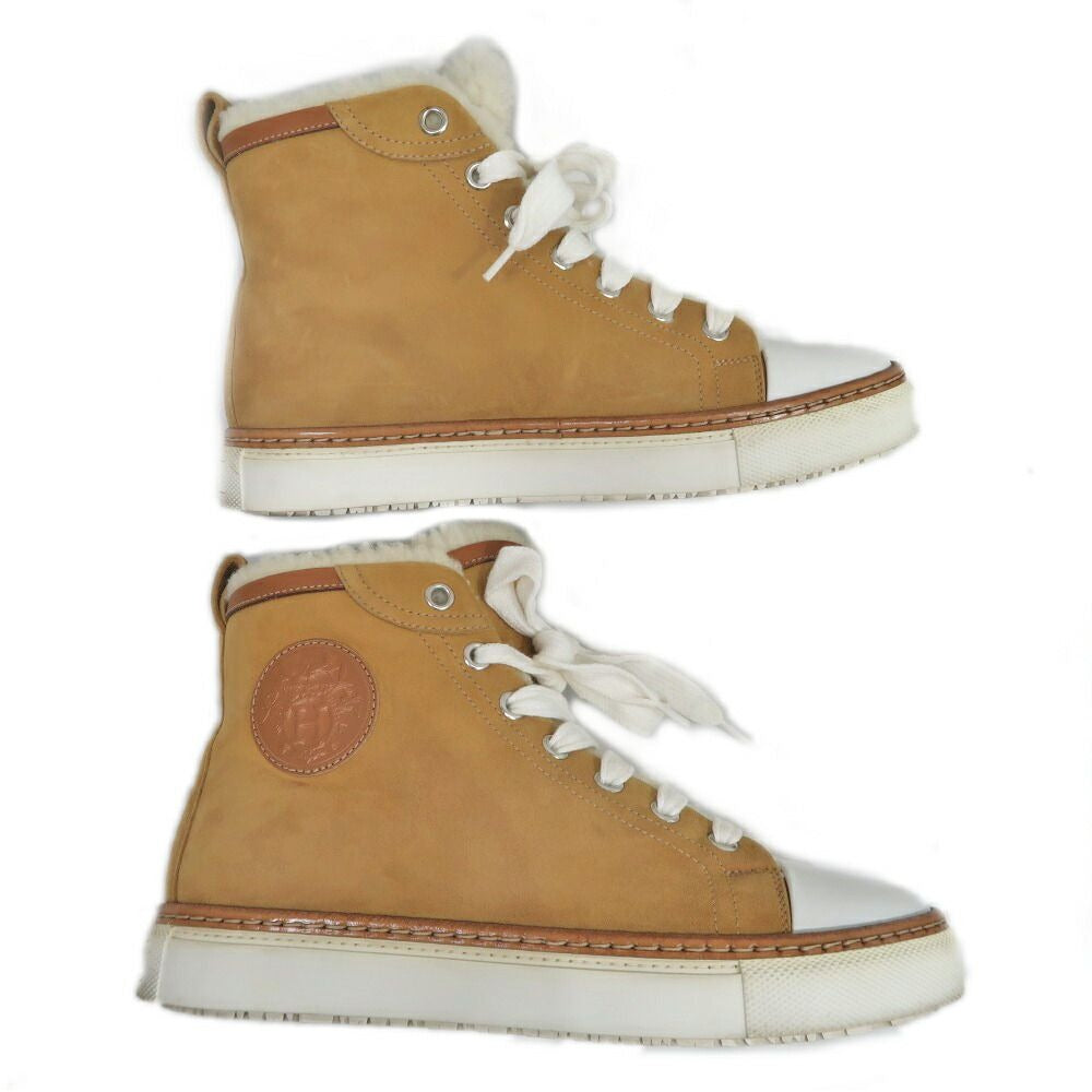 Hermes Jimi High Cut Sneakers 35.5 Mouton Camel — view 5