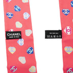 Chanel Headband Twill Pink Coco Mark 100% Silk Scarf Accessories — view 6
