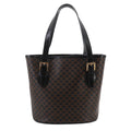 Celine Macadam Tote Black Brown Leather Gold Vintage