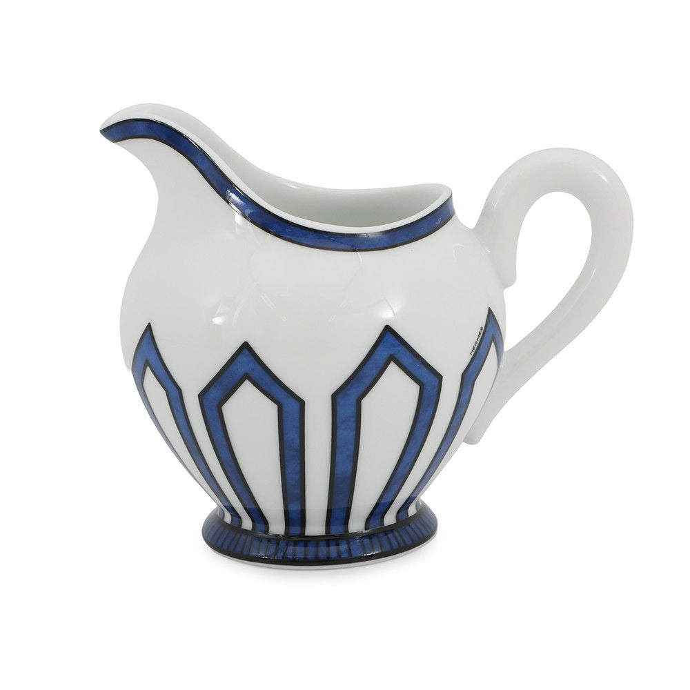 Hermes Cream Blue Daieur Pottery Shoulder Bag White