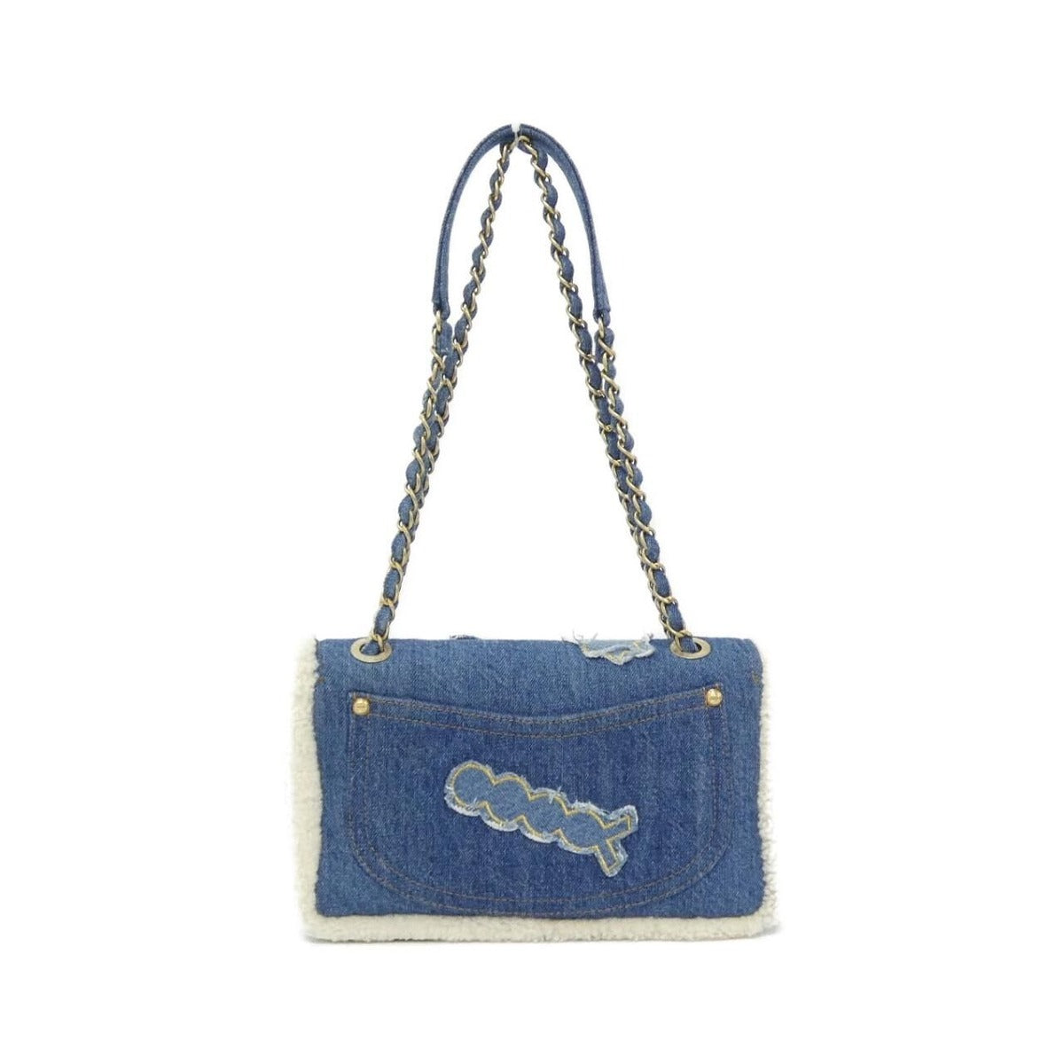 Chanel Shoulder Bag Denim White — view 2