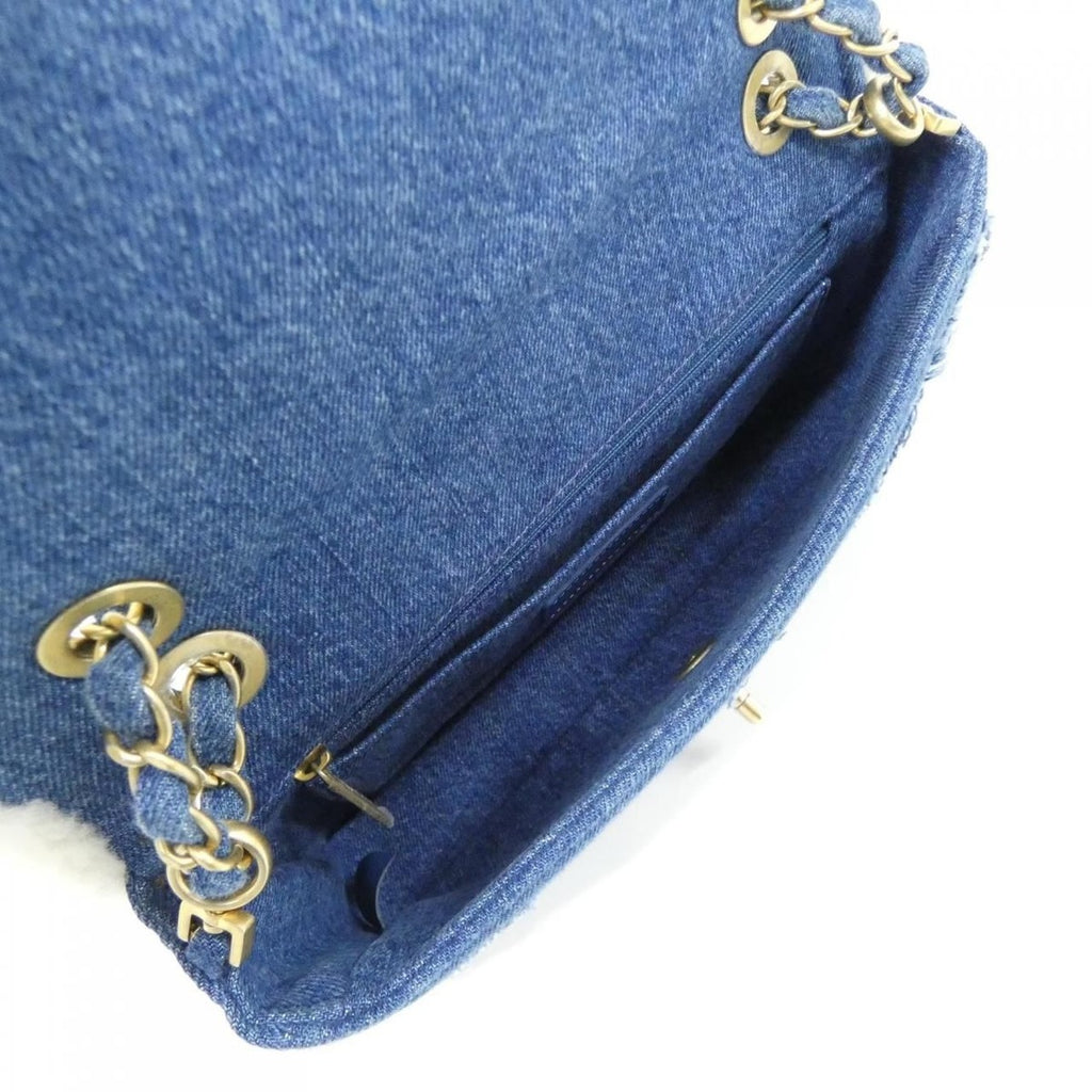 Chanel Shoulder Bag Denim White — view 8
