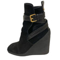 Louis Vuitton Wedge Sole Belt Design Suede Boots 34.5