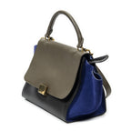 Celine Small Tricolor Trapeze Black Blue Brown Calfskin Leather — view 2