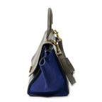 Celine Small Tricolor Trapeze Black Blue Brown Calfskin Leather — view 3