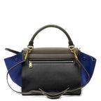 Celine Small Tricolor Trapeze Black Blue Brown Calfskin Leather — view 5