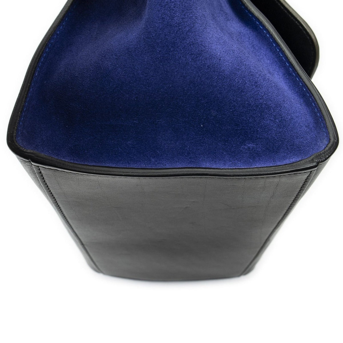 Celine Small Tricolor Trapeze Black Blue Brown Calfskin Leather — view 7