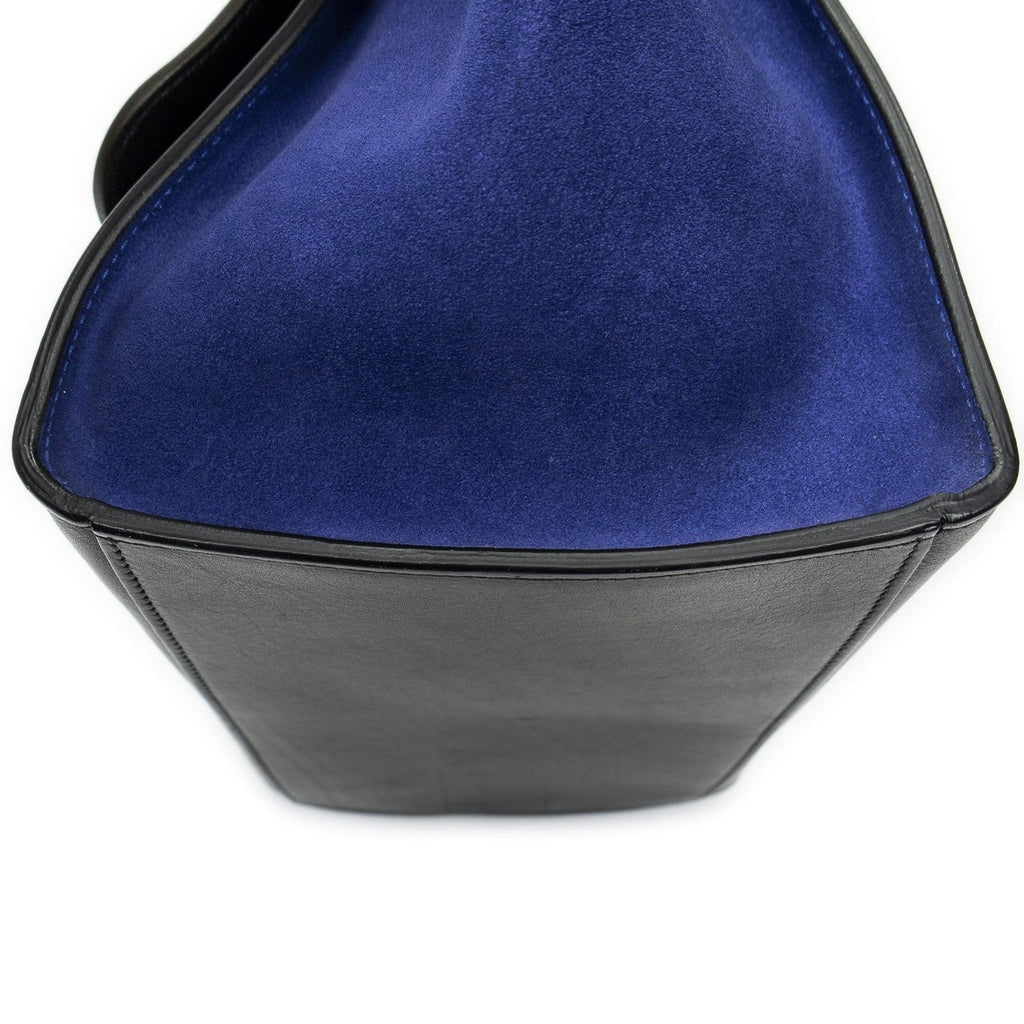 Celine Small Tricolor Trapeze Black Blue Brown Calfskin Leather — view 8