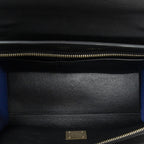 Celine Small Tricolor Trapeze Black Blue Brown Calfskin Leather — view 9