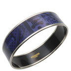 Hermes Bangle Enamel GM Metal Purple Silver Cloisonne Belt Dot — view 2