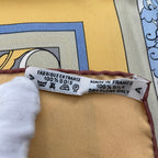 Hermes Scarf Silk Carre 90 Animaux Solaires Sun Animals Yellow — view 9