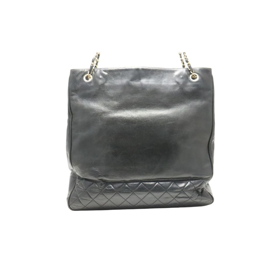 Chanel 0 Quilted GD Leather Chain Tote